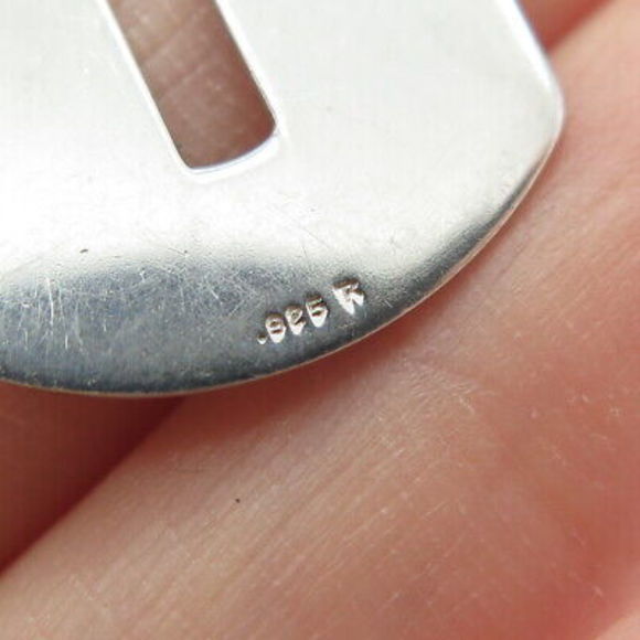 TRU KAY 925 Sterling Silver Vintage Cross Tag Pendant - Picture 7 of 7